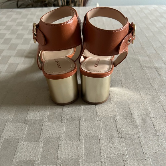 Coach Marci Leather Sandals in Hazelnut - Picture 8 of 16